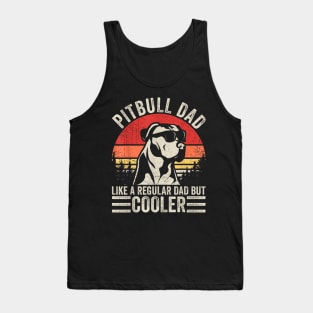 Vintage Pitbull Dad Like A Regular Dad But Cooler Funny Tank Top